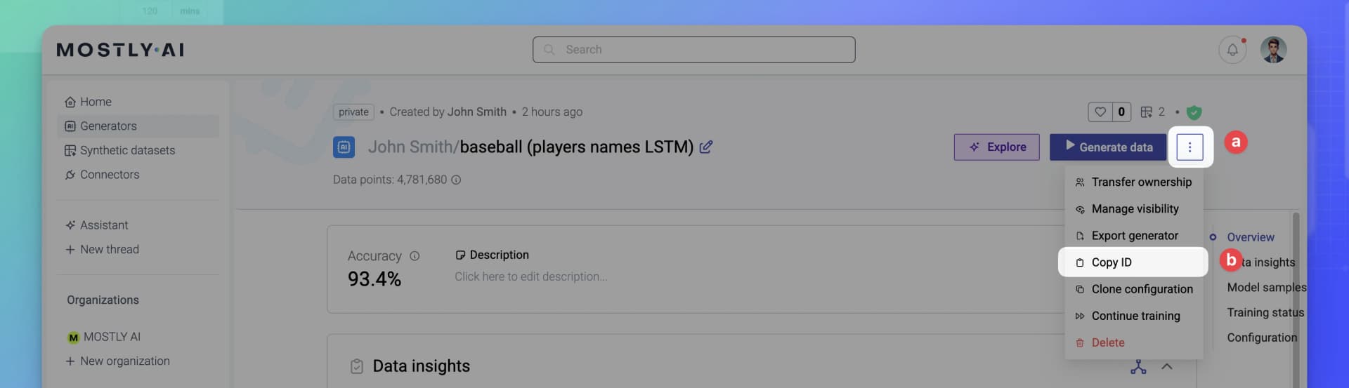 Conditional simulation - Example 03 - Generator - Copy ID